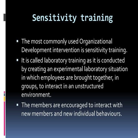 Sensitivity training