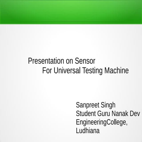 Sensor For UTM