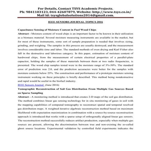 IEEE Sensor journal 2016 Title and Abstract