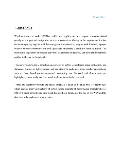 seminar report on wireless Sensor network