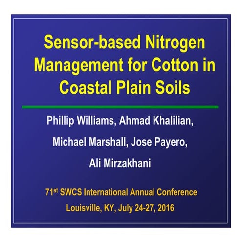 Sensor nutrient management swcs   williams