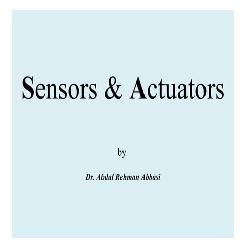 Sensors & Actuators | PPT | Computer Networking | Computing