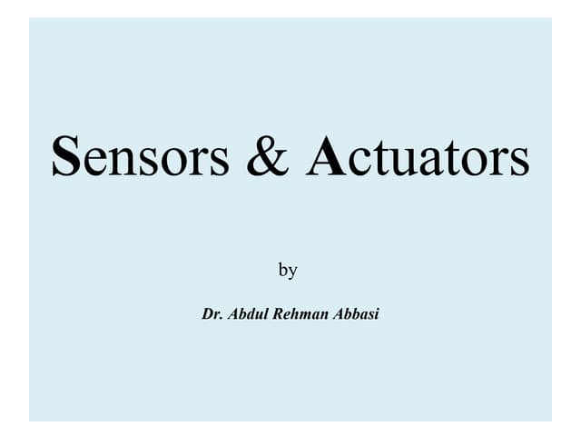 Sensors & Actuators 