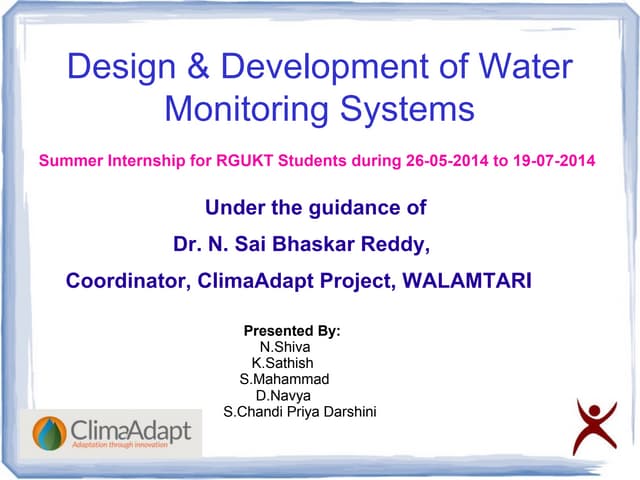 Sensors for water level, soil moisture temp & r.humidity