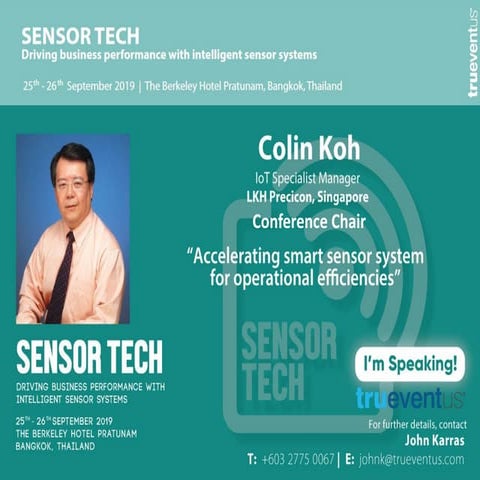 Sensortech 2019 Bangkok 25 26 Sept 2019 Colin Koh