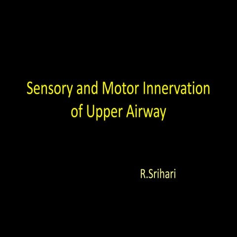 Sensory and motor innervation of upper airway