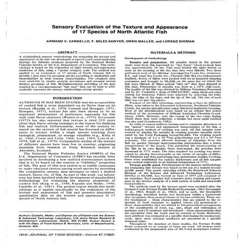 Sensory profiling of high-moisture extruded fish products from ...