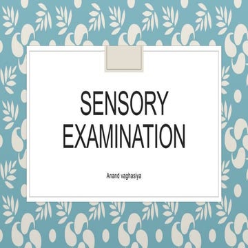 Sensory examination
