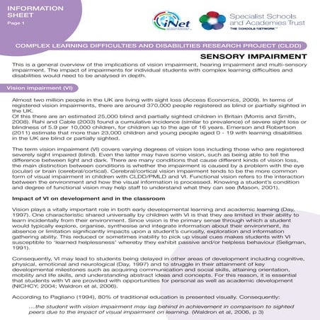 Sensory impairment