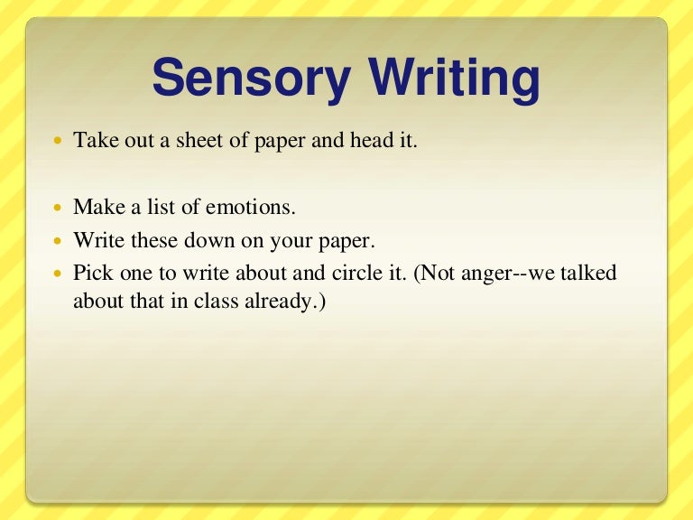Sensory writing