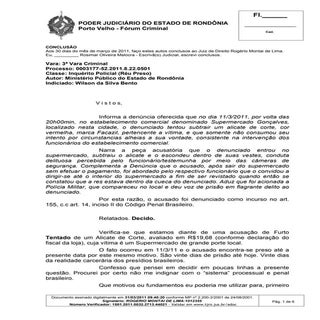 Sentença rejeição da denuncia