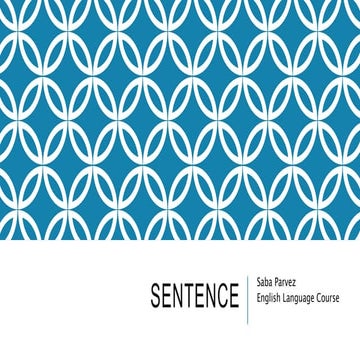 The Sentence | Basics of English | English Grammer