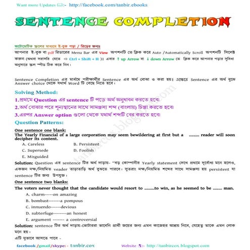 Sentence completion by tanbircox | PDF