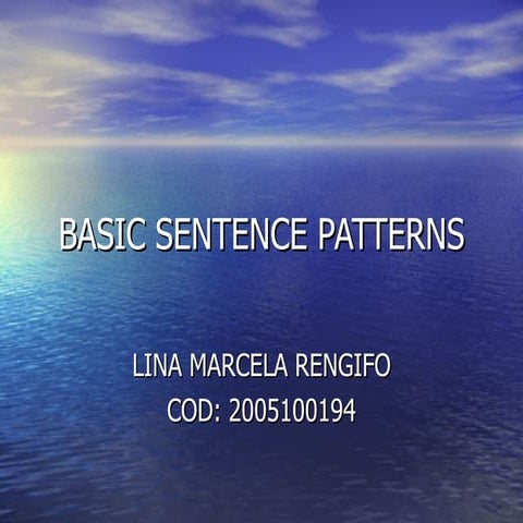 Sentence Patterns | PPT