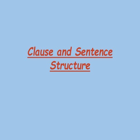 Sentence and clause in english