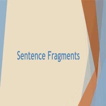 Sentence Fragments | PPTX
