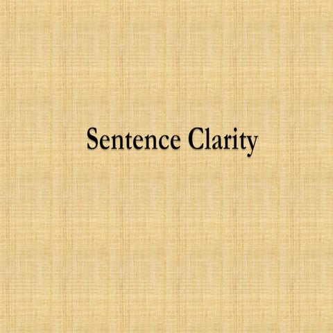 Sentence clarity