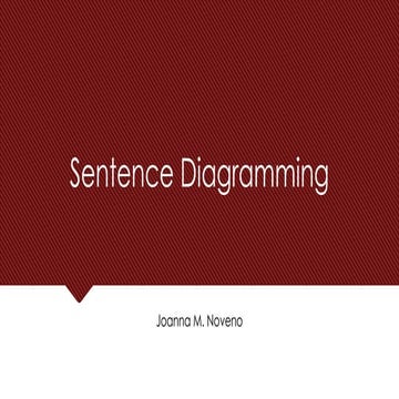 Sentence Diagramming - Structure of English