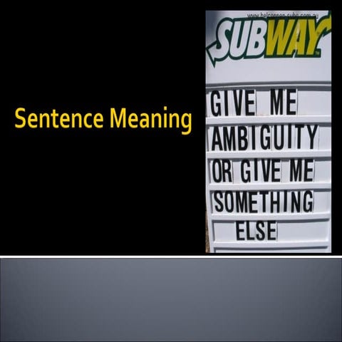 Sentence meaning (1)
