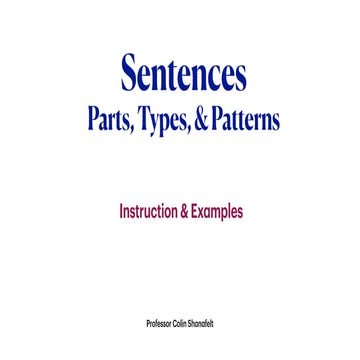 Sentence Types Notes