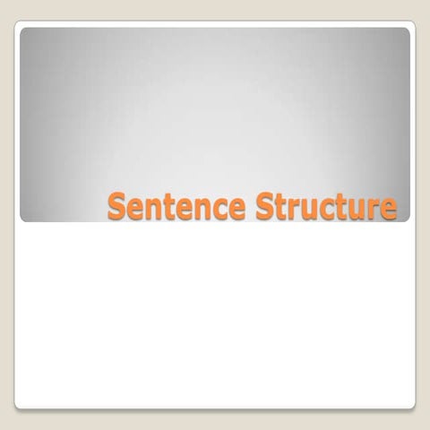 Sentence structure