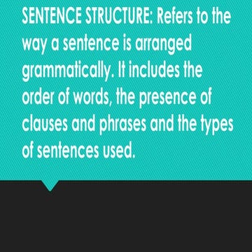 SENTENCE STRUCTUREpowerpointpresentation | PPTX