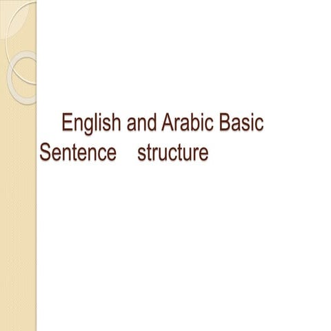 Sentence structure arabic and english