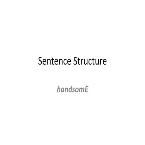 sentence structure part 1