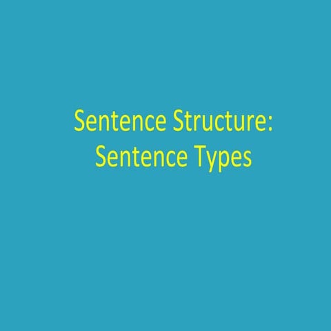 Sentence structure types