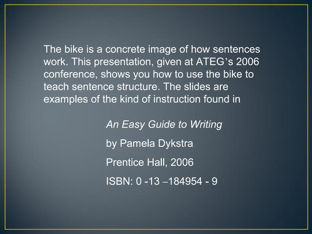 Sentence Bikes Part I