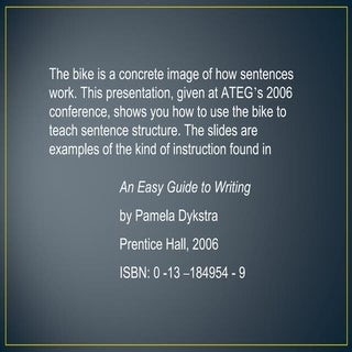 Sentence Structure Using a Bike Met...