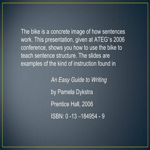 Sentence Structure Using a Bike Metaphor | PPT