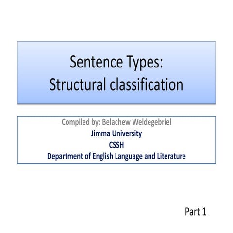 Sentences Types: Simple, Compound, Complex, Compound-Complex
