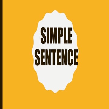 Simple Sentence 