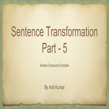 Sentence transformation part  5