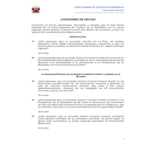 FUJIMORI:25 YEARS JAIL