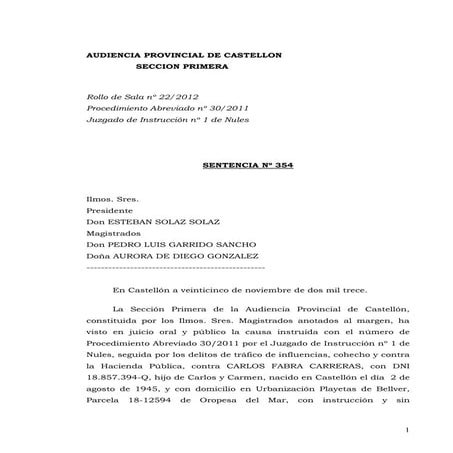 Sentencia Carlos Fabra