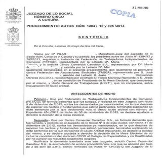 Sentencia carrefour los rosales. si...