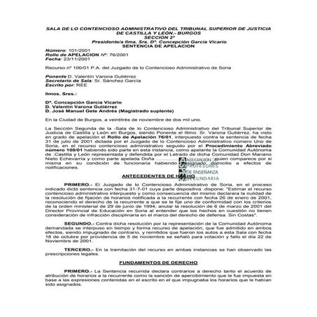 Expone solicita horarios jurisprudencia | PDF