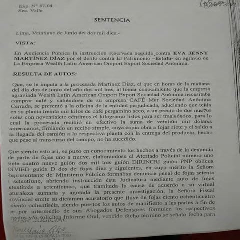 Sentencia Eva Jenny Martinez Diaz - Federación Peruana de Gimnasia | PDF