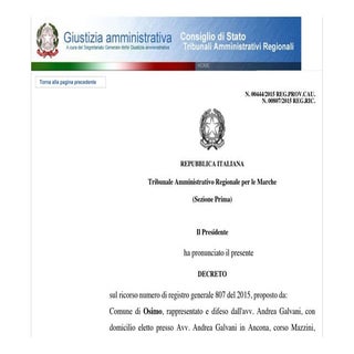 Decreto tar 28 12-15 su ricorso com...