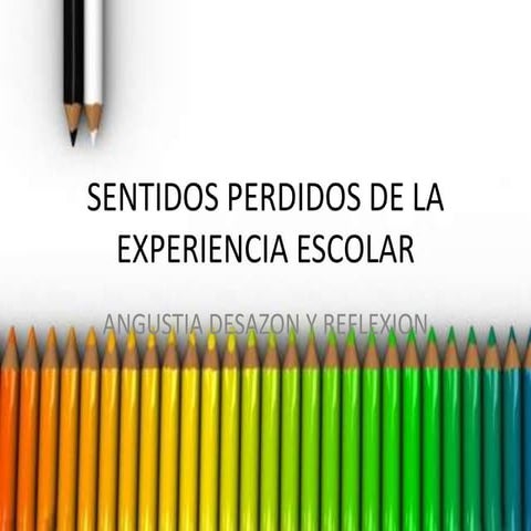 Sentidos perdidos de la experiencia escolar