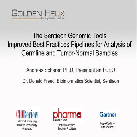 The Sentieon Genomic Tools - Improved Best Practices Pipelines for Analysis o...
