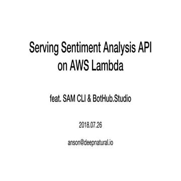 Sentiment Analysis API on AWS Lambda (feat. SAM, BotHub.Studio)