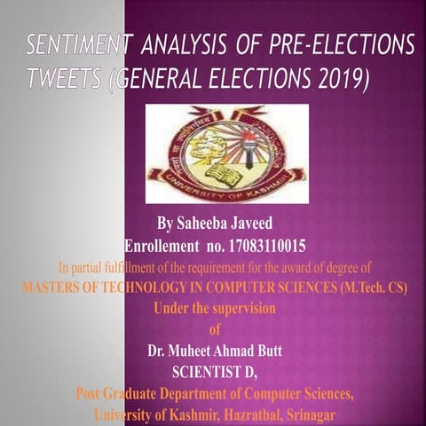 Sentiment analysis of pre elections tweets (general elections)