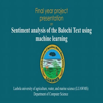 Sentiment analysis of the Baloch text using machine learning | PDF