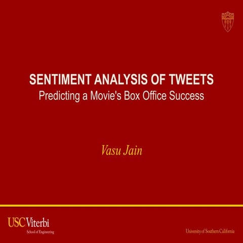 Sentiment analysis of tweets [SCSE, 13]