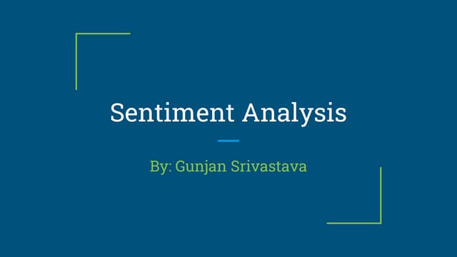 Sentiment analysis presentation