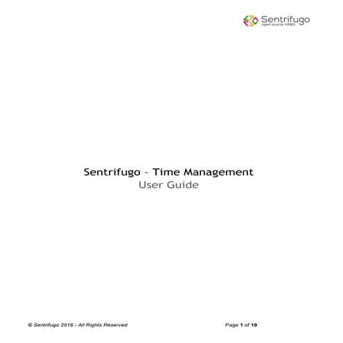 Sentrifugo 2.1.1 Time Management user guide
