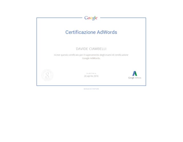 Certificazione AdWords